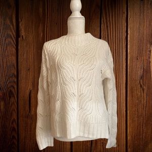 J. Crew AF007 Cable Knit Sweater Ivory Small